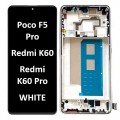 Xiaomi Poco F5 Pro / Redmi K60 / K60 Pro (5G) (2023) LCD touch screen (Original Service Pack) with frame [White] 560002M11A00